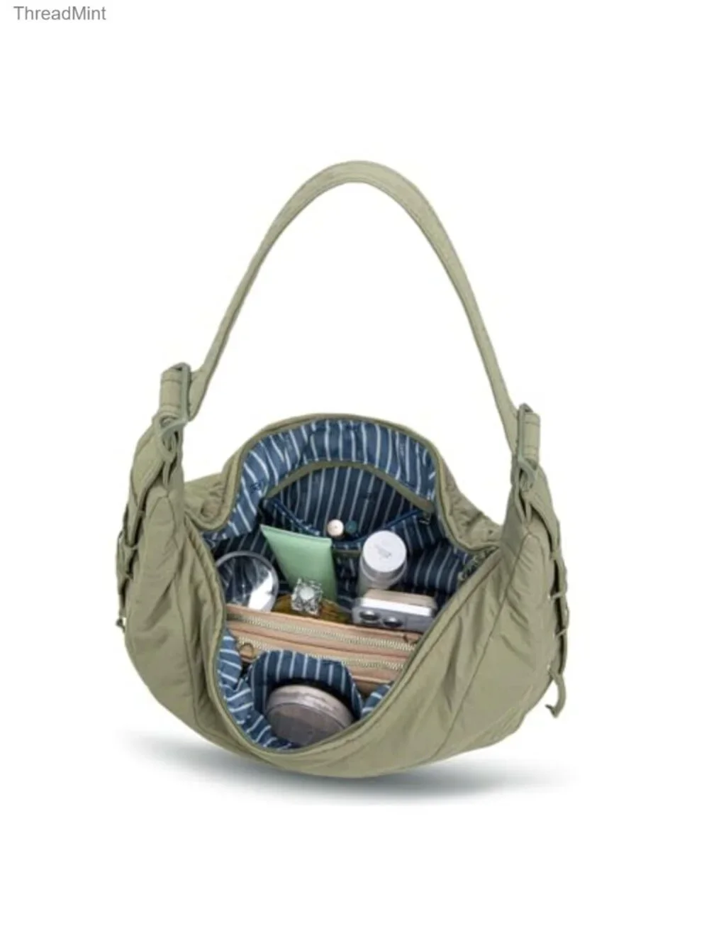Nylon Crescent Hobo Bag Crossbody Adjustable Strap Lightweight Travel